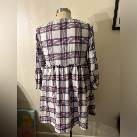 Zara Linen Blend Plaid Mini Dress - Picture 8 of 9